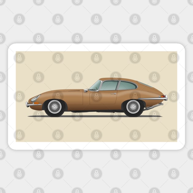 Jaguar E Type Fixed Head Coupe Bronze Magnet by SteveHClark